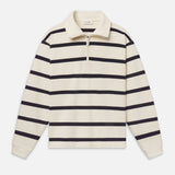 FRAME - Striped Half - Zip Sweatshirt