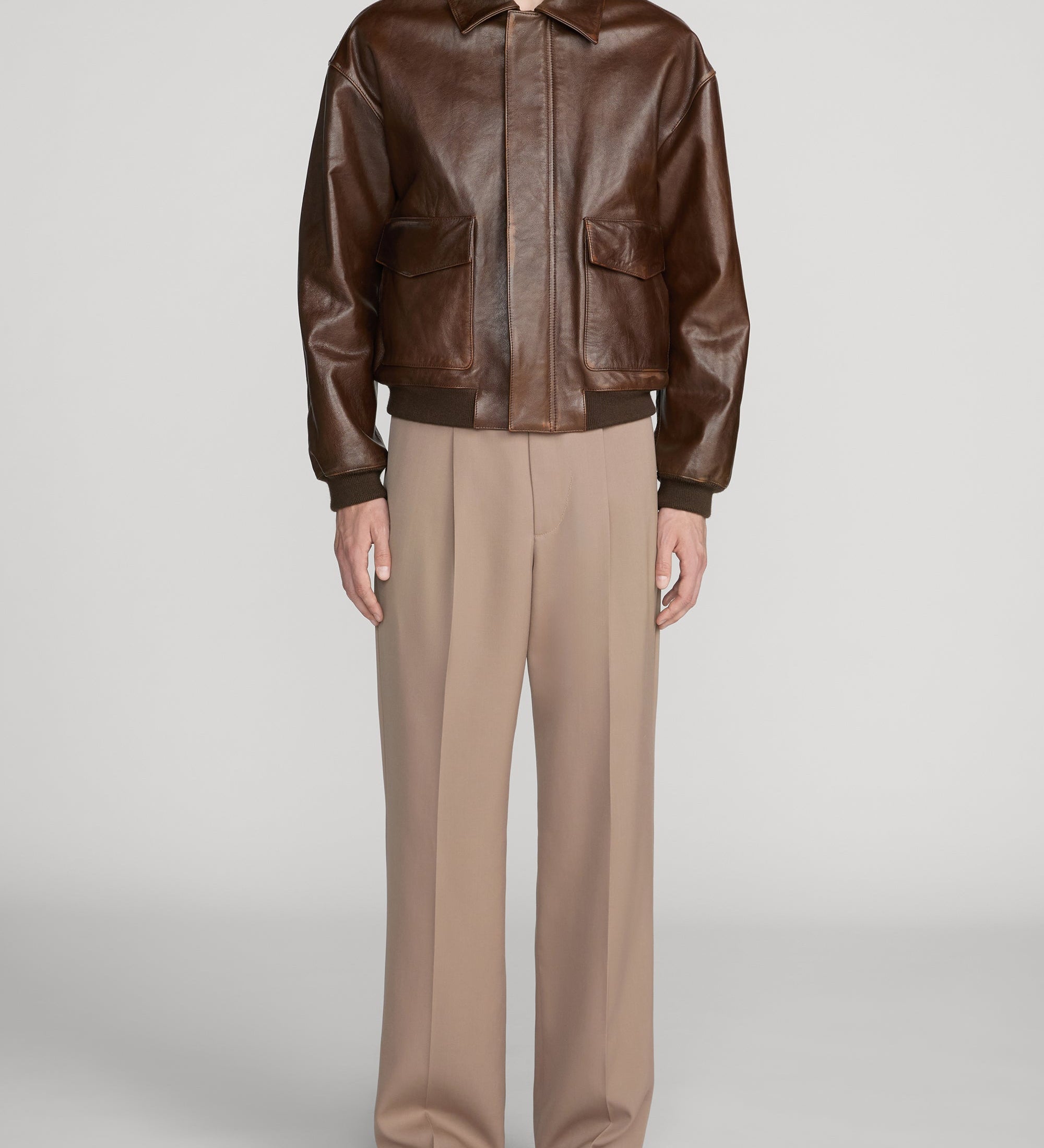 FRAME - Aviator Leather Jacket