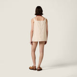 Embroidered canvas mini-dress