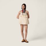Embroidered canvas mini-dress