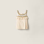 Embroidered canvas mini-dress