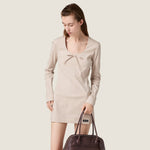 Stretch poplin mini-dress