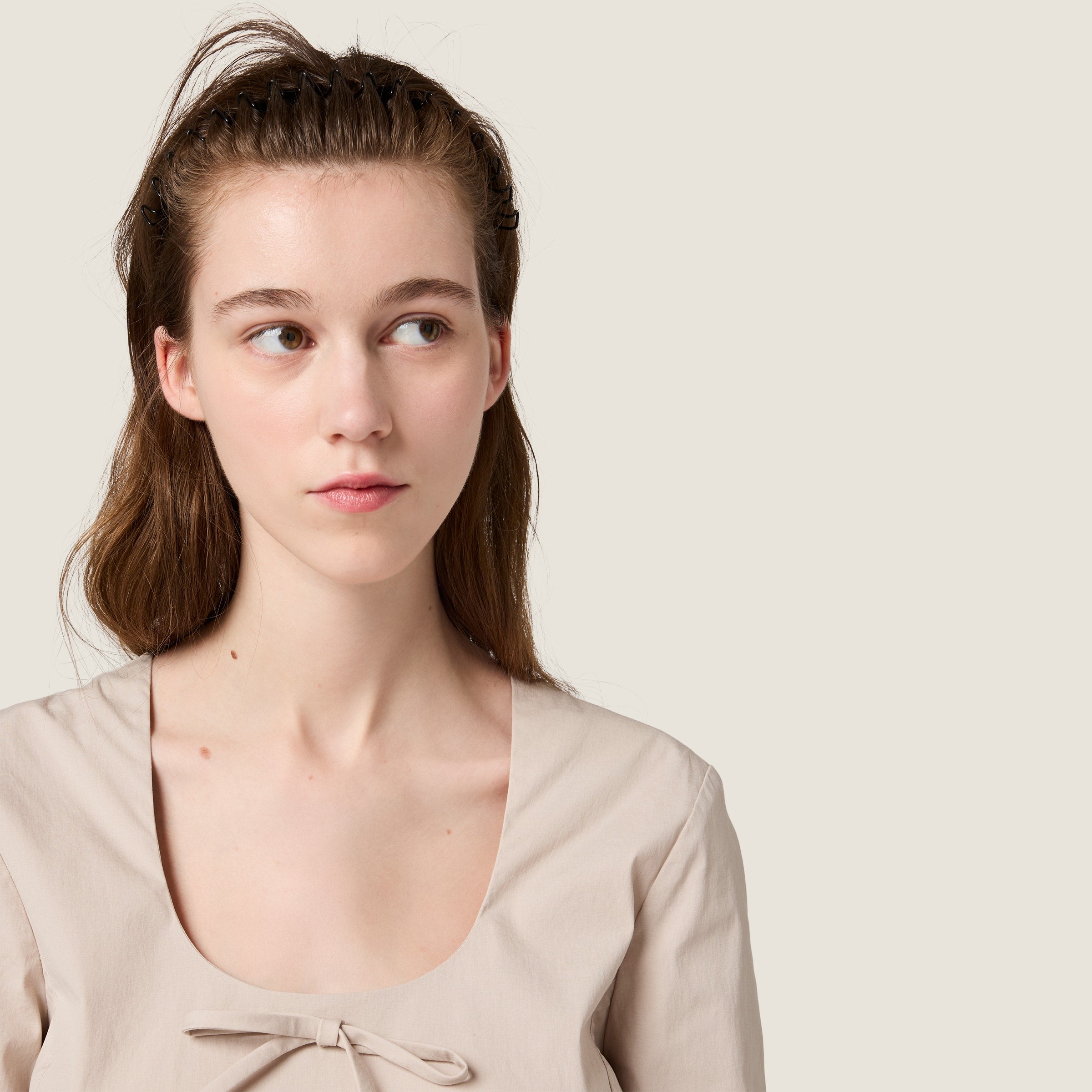 Stretch poplin mini-dress