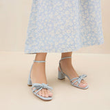Loeffler Randall - Mikel Blue Bow Mid-Heel Sandal
