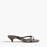 Khaite - Mila Sandal in Taupe Python - Embossed Leather
