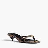 Khaite - Mila Sandal in Taupe Python - Embossed Leather