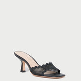 Loeffler Randall - Milena Black Mesh Mid-Heel Mule