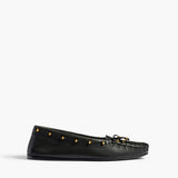 Khaite - Milly Flat in Black Pebbled Leather