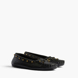 Khaite - Milly Flat in Black Pebbled Leather