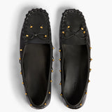 Khaite - Milly Flat in Black Pebbled Leather