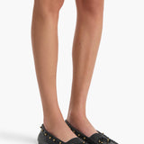 Khaite - Milly Flat in Black Pebbled Leather