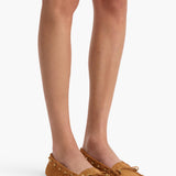 Khaite - Milly Flat in Caramel Suede