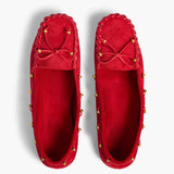 Khaite - Milly Flat in Lipstick Suede