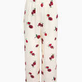Khaite - Mindy Pant in Cream with Raspberry Print