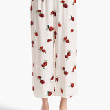 Khaite - Mindy Pant in Cream with Raspberry Print