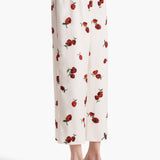 Khaite - Mindy Pant in Cream with Raspberry Print