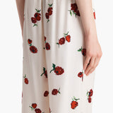 Khaite - Mindy Pant in Cream with Raspberry Print
