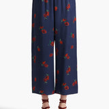 Khaite - Mindy Pant in Amethyst with Raspberry Print
