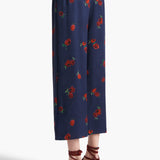 Khaite - Mindy Pant in Amethyst with Raspberry Print
