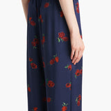 Khaite - Mindy Pant in Amethyst with Raspberry Print