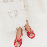 Loeffler Randall - Minna Red Leather Heeled Sandal