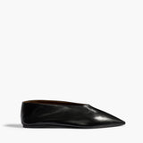 Khaite - Miriam Ballerina in Black Glazed Leather