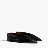 Khaite - Miriam Ballerina in Black Glazed Leather