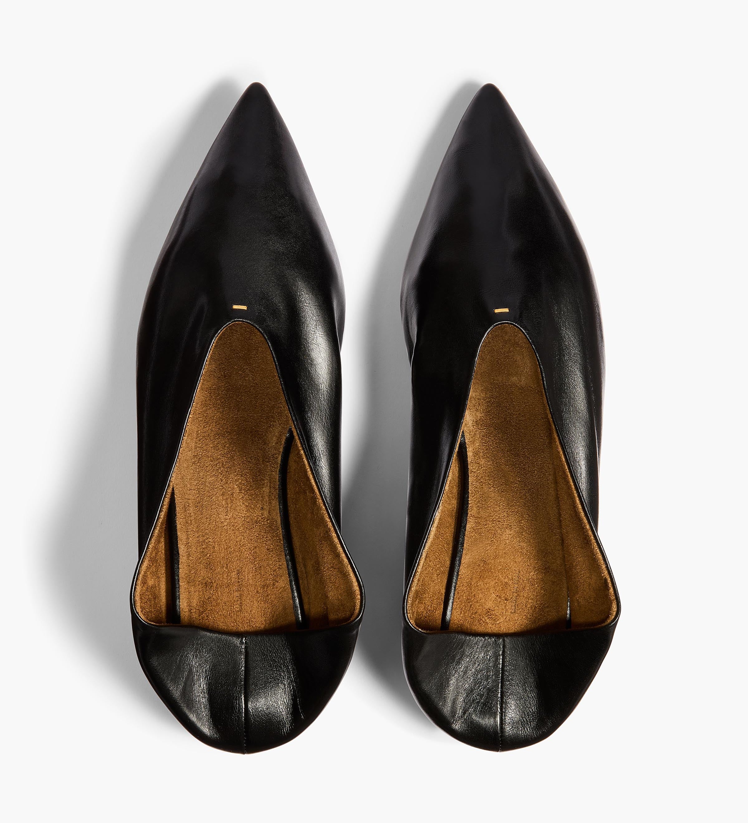 Khaite - Miriam Ballerina in Black Glazed Leather