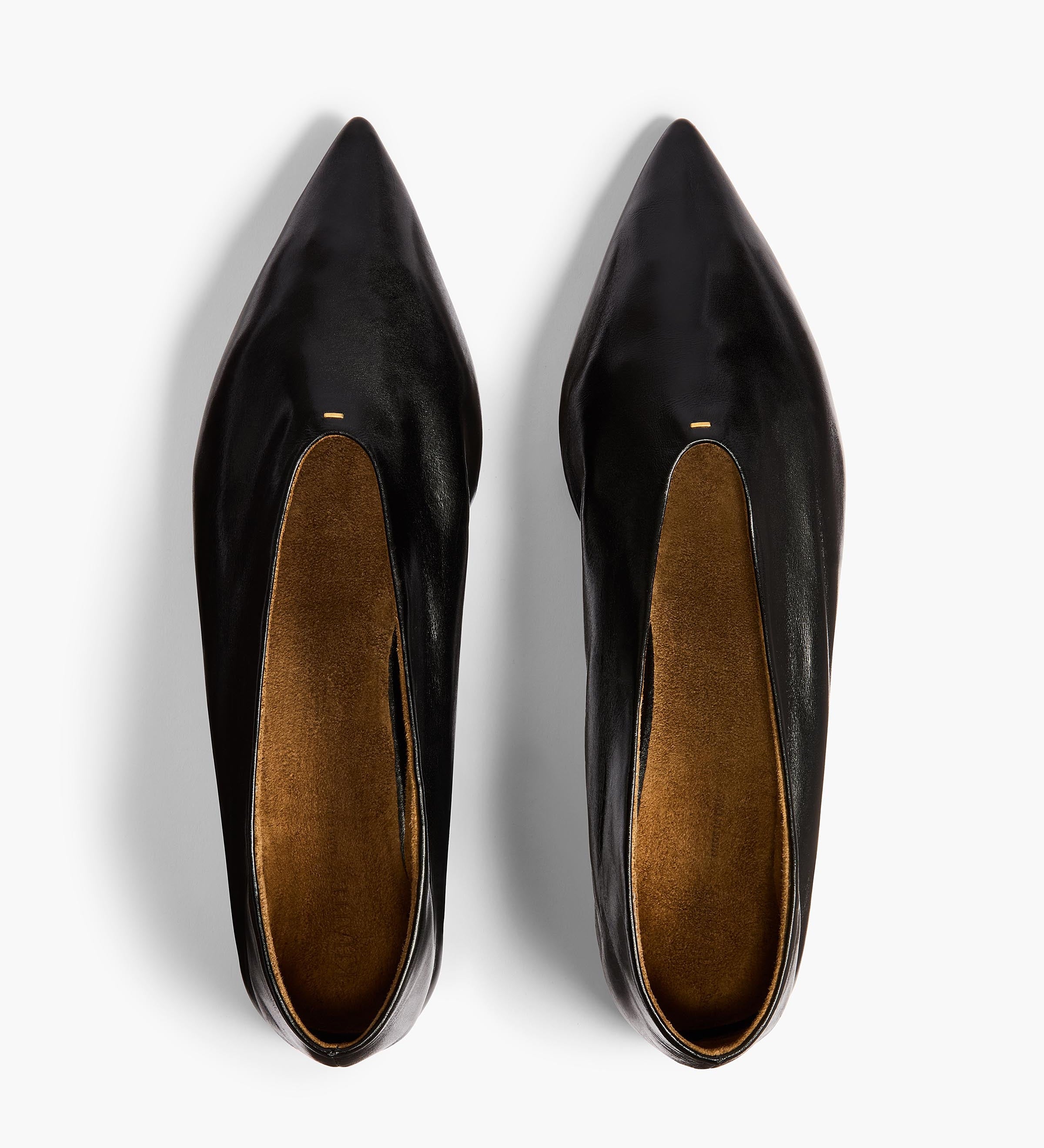 Khaite - Miriam Ballerina in Black Glazed Leather