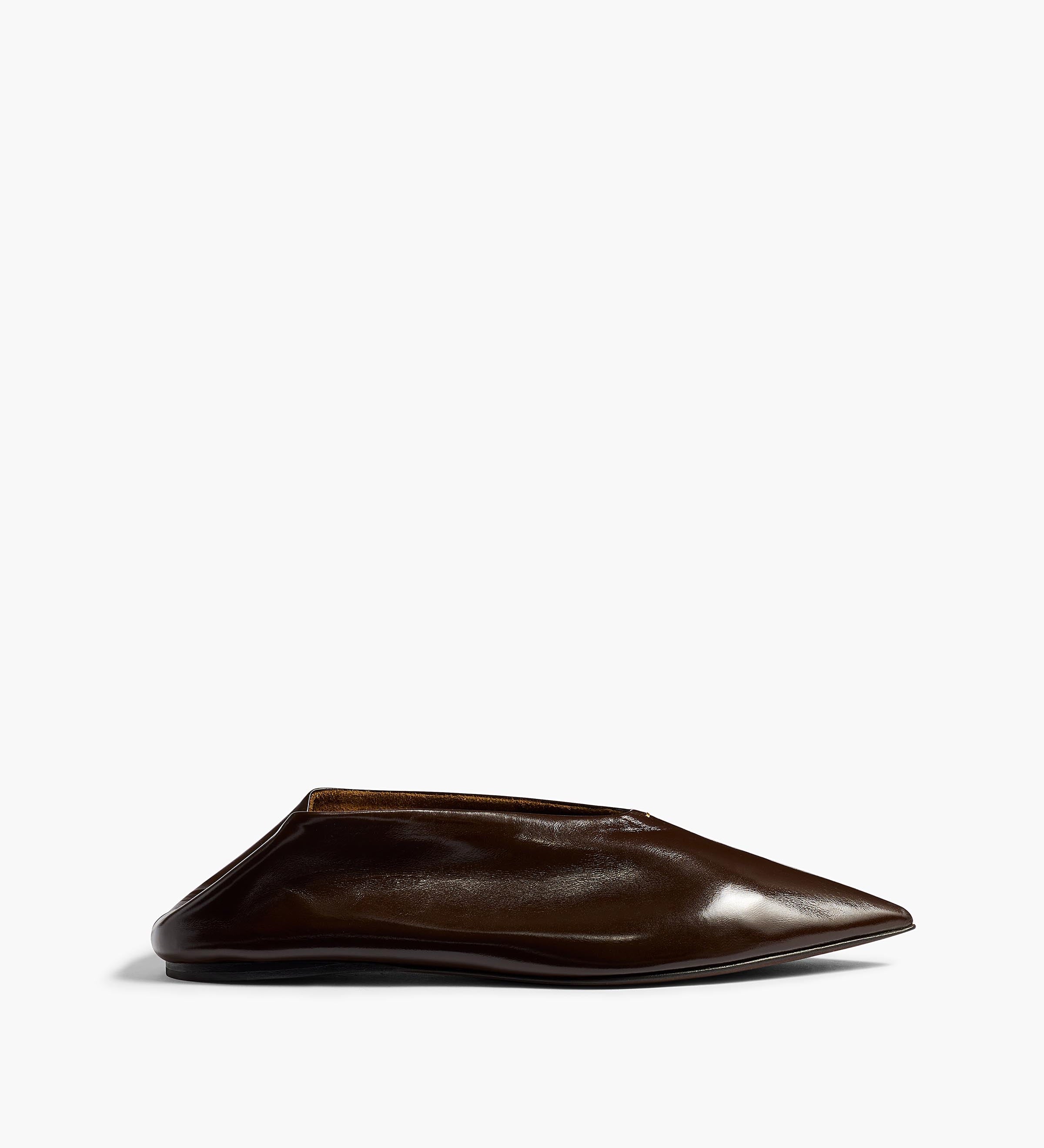 Khaite - Miriam Ballerina in Cacao Glazed Leather