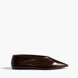 Khaite - Miriam Ballerina in Cacao Glazed Leather