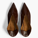 Khaite - Miriam Ballerina in Cacao Glazed Leather