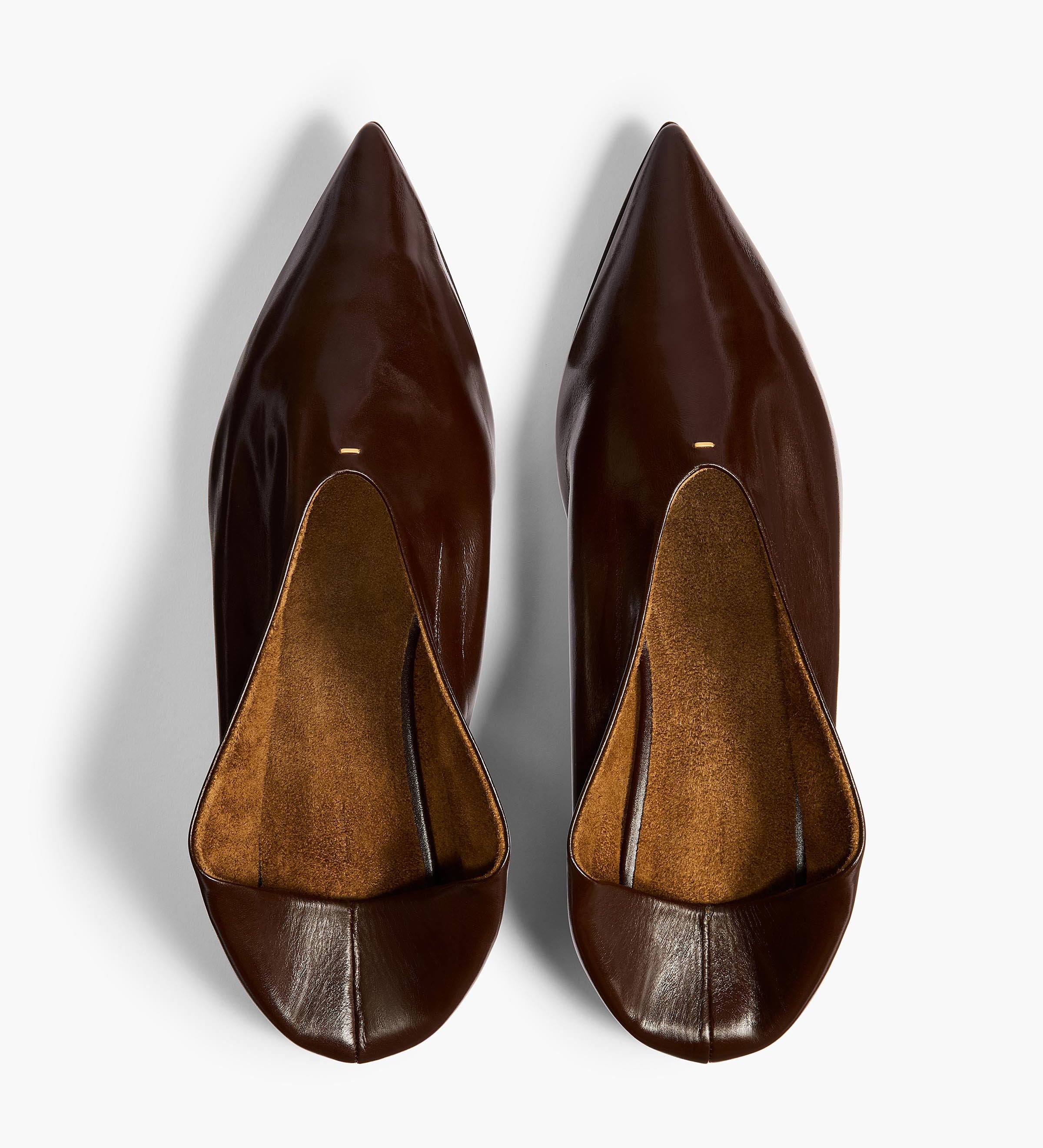 Khaite - Miriam Ballerina in Cacao Glazed Leather