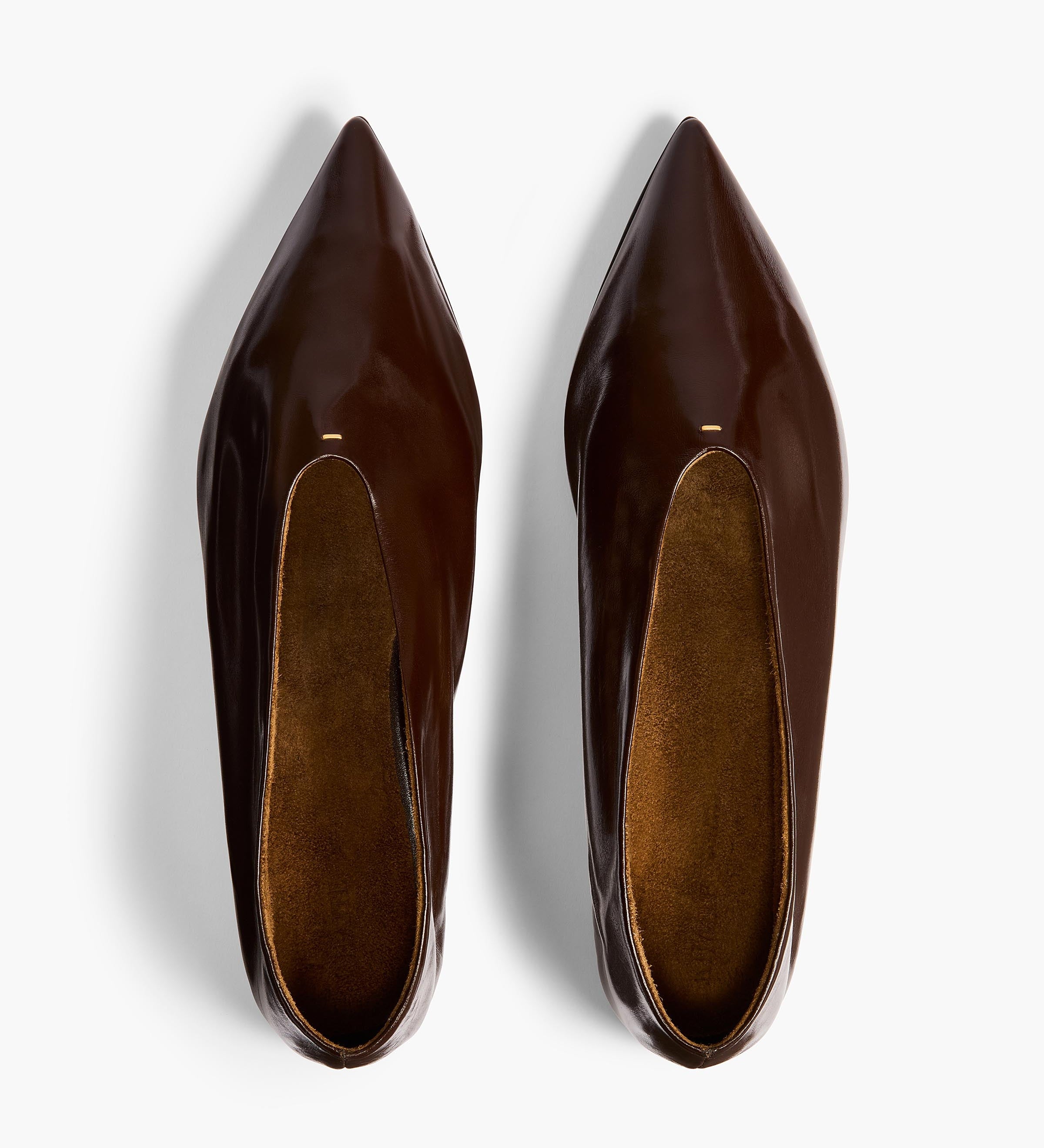 Khaite - Miriam Ballerina in Cacao Glazed Leather