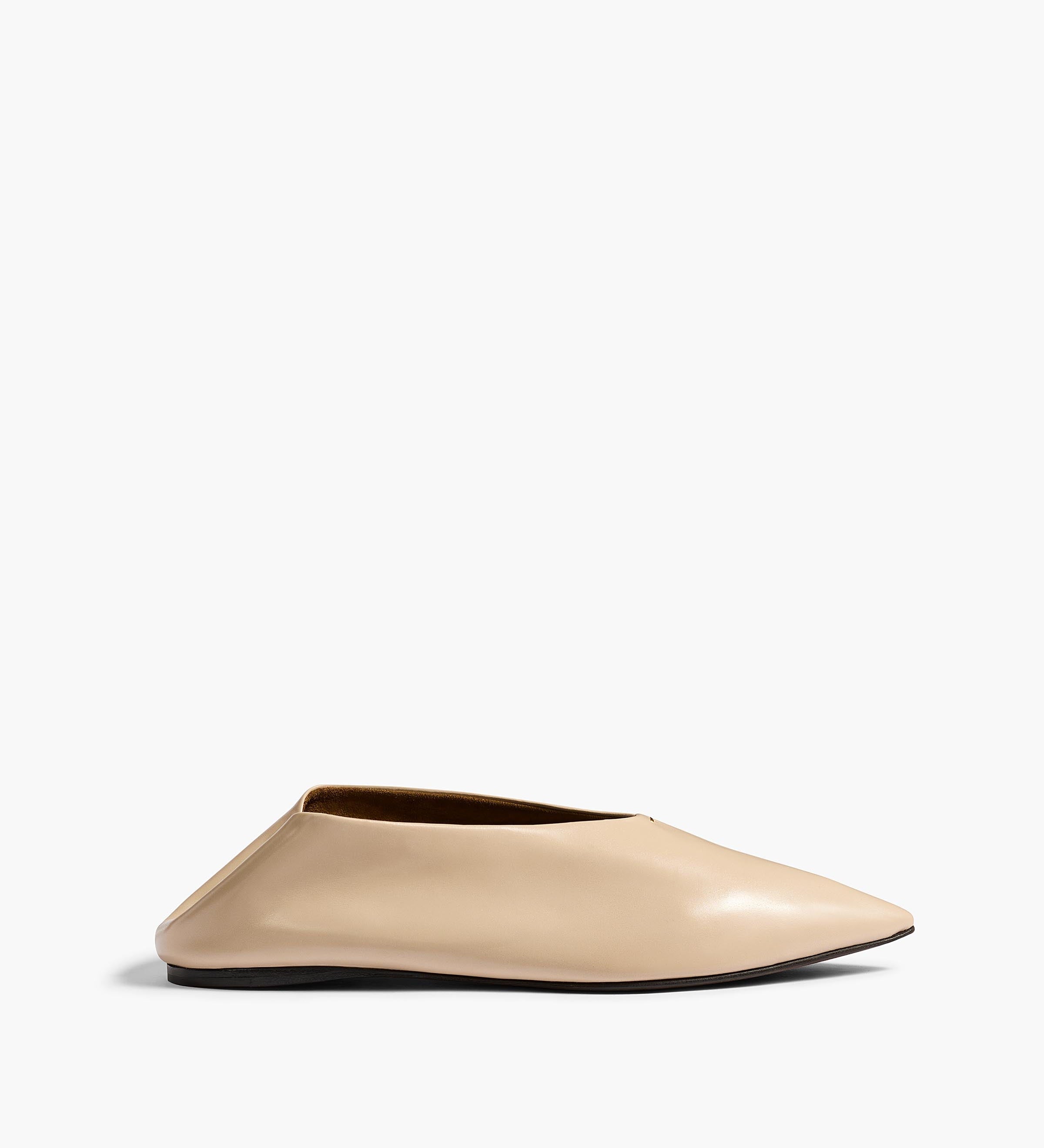 Khaite - Miriam Ballerina in Nude Glazed Leather