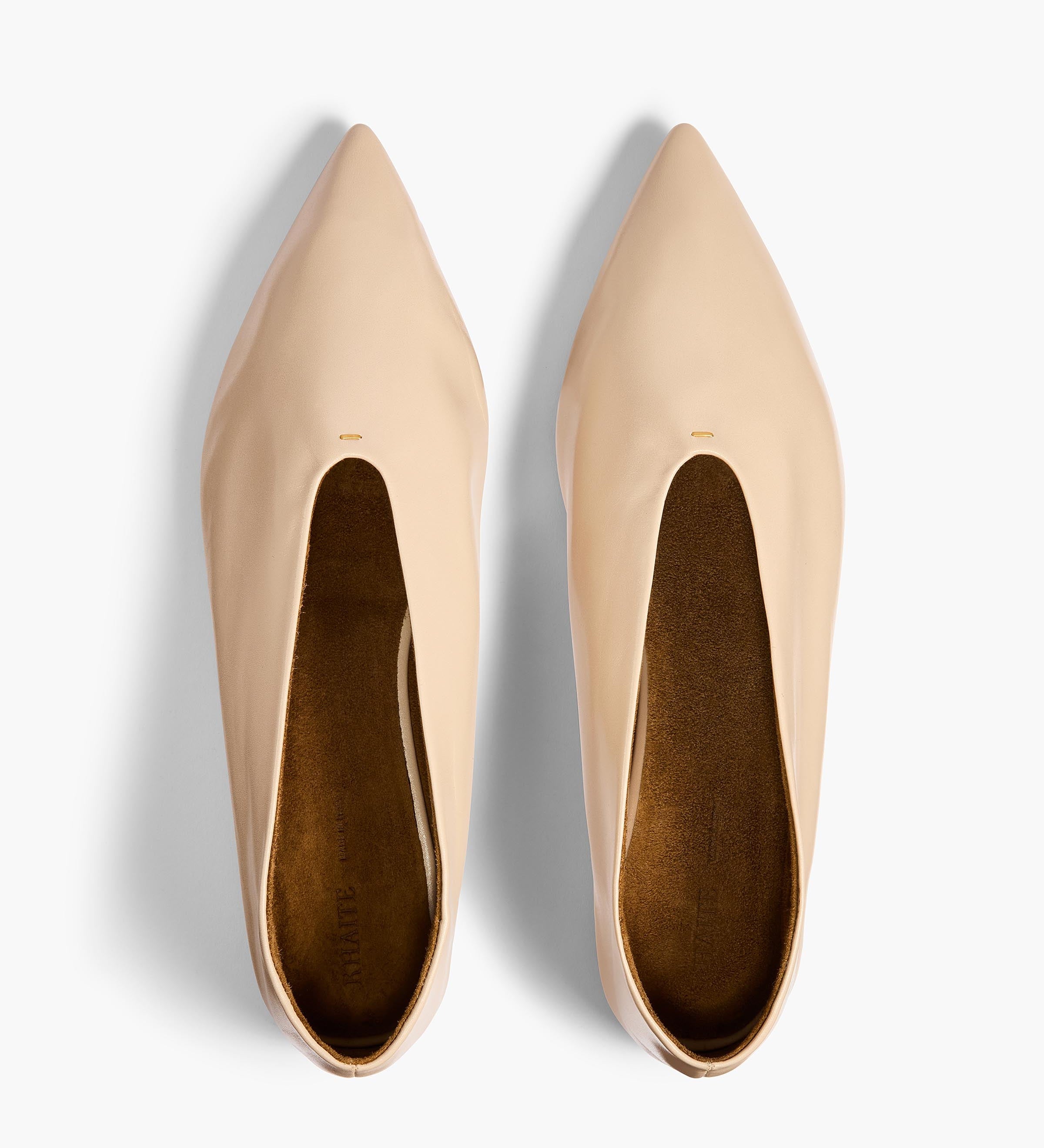 Khaite - Miriam Ballerina in Nude Glazed Leather