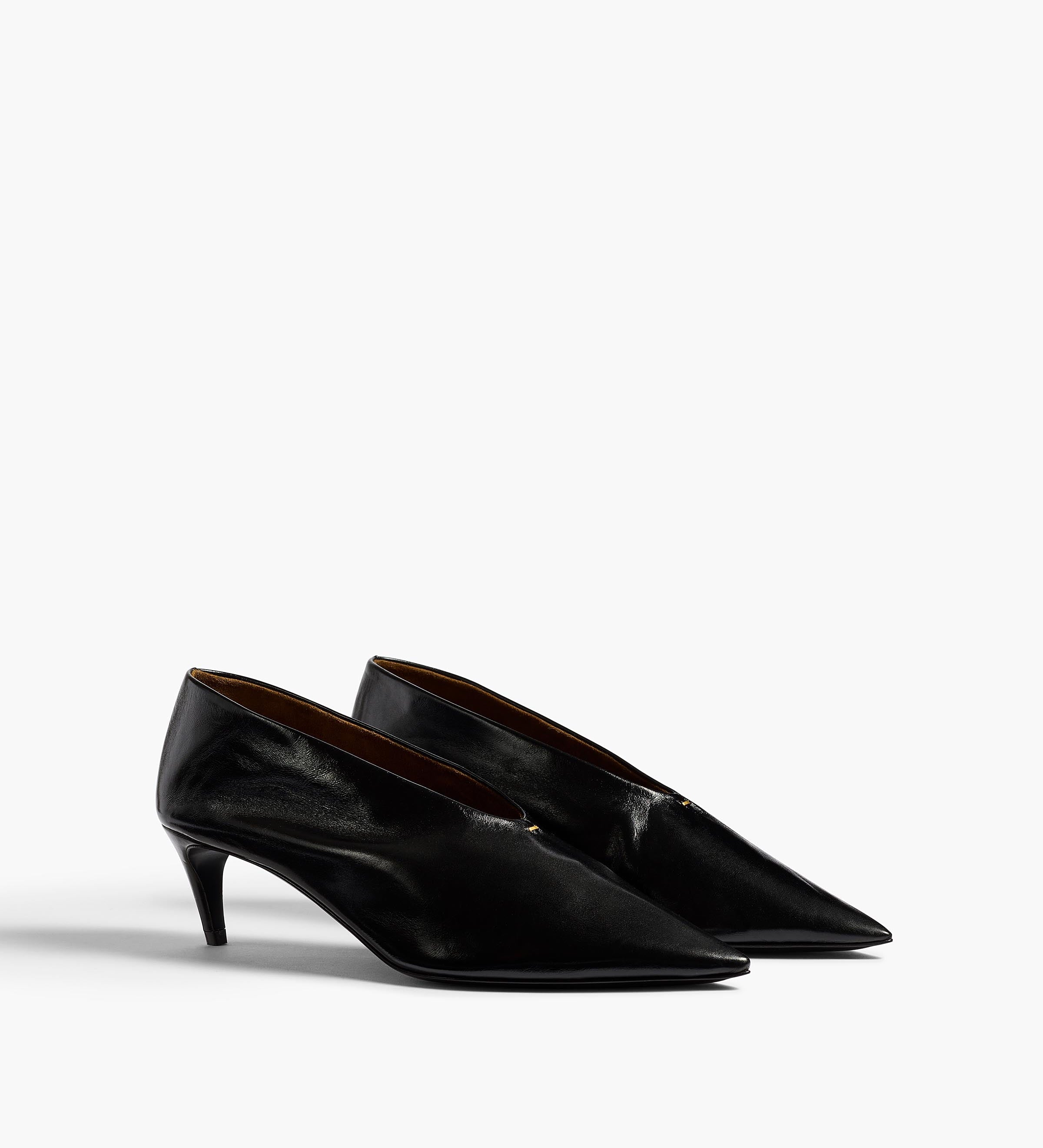 Khaite - Miriam Pump in Black Glazed Leather