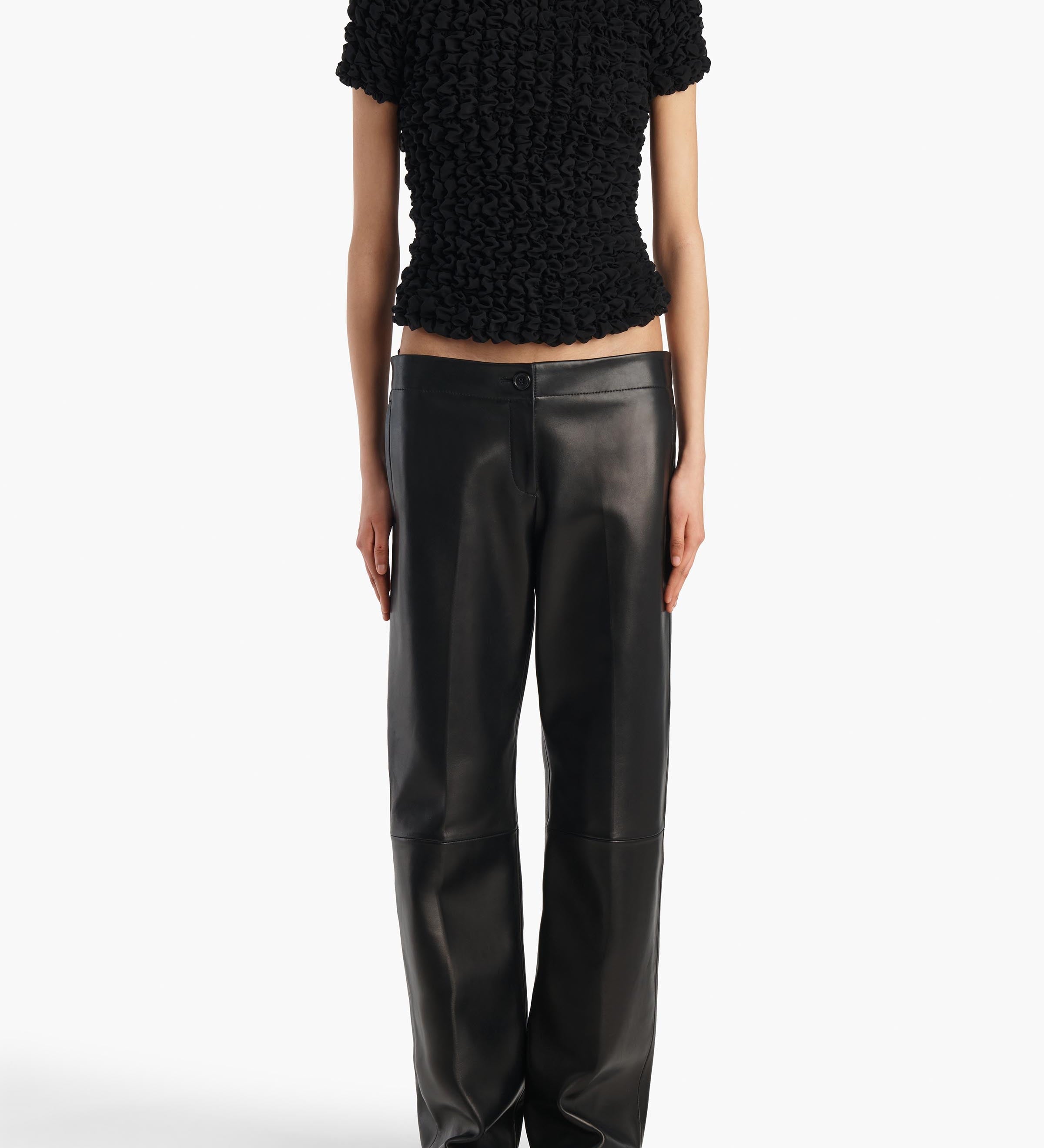 Khaite - Mita Pant in Black Leather