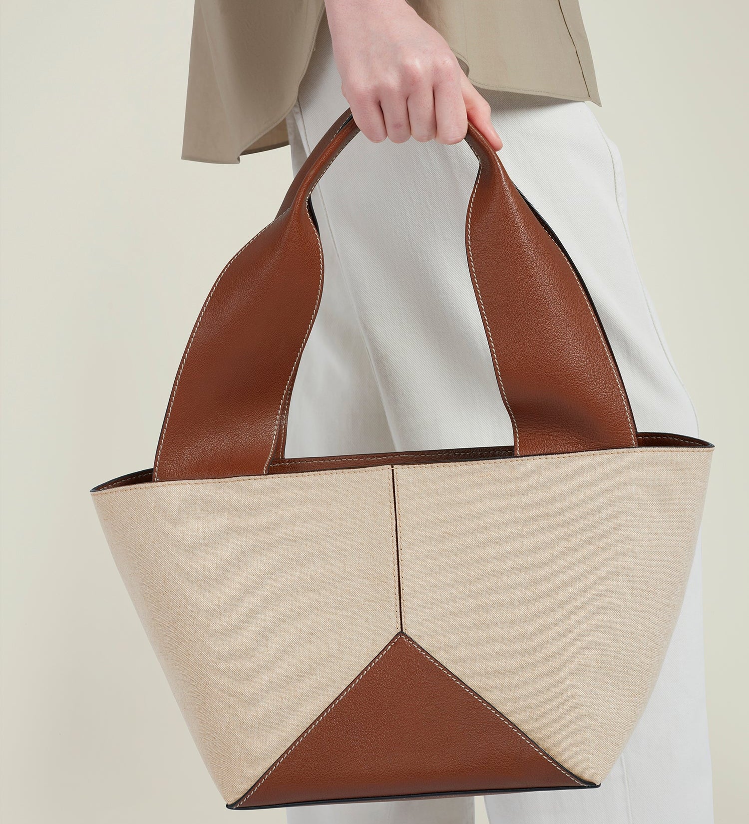 Metier - Market Small Natural Linen With Buffalo Cognac