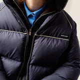 Technical pongé down jacket