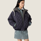 Technical pongé down jacket