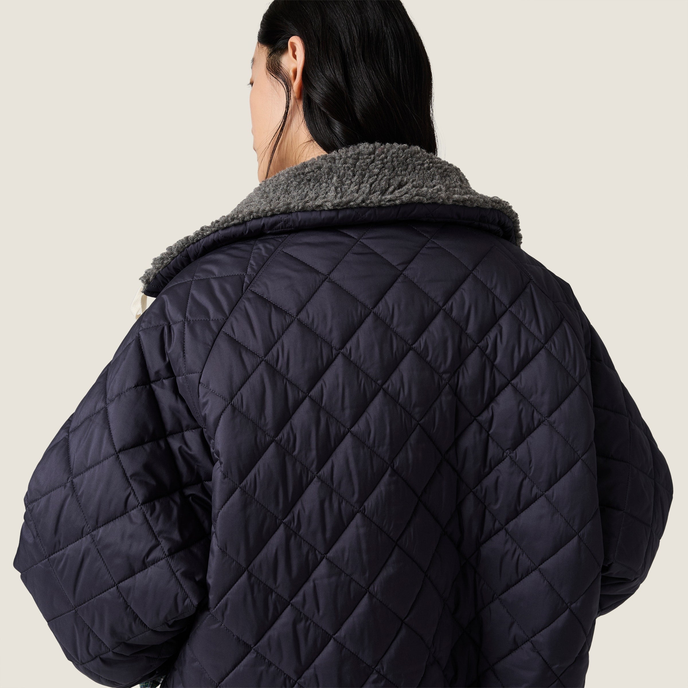 Technical pongé down jacket