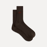 Le Monde Beryl - Bio Short Socks / Dark Brown Organic Cotton