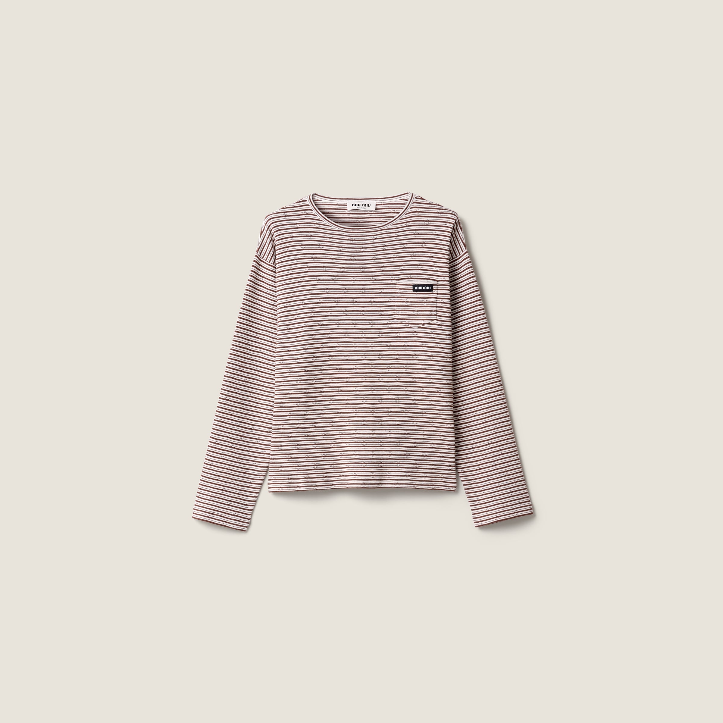Cotton, cashmere and silk crew-neck knit sweater