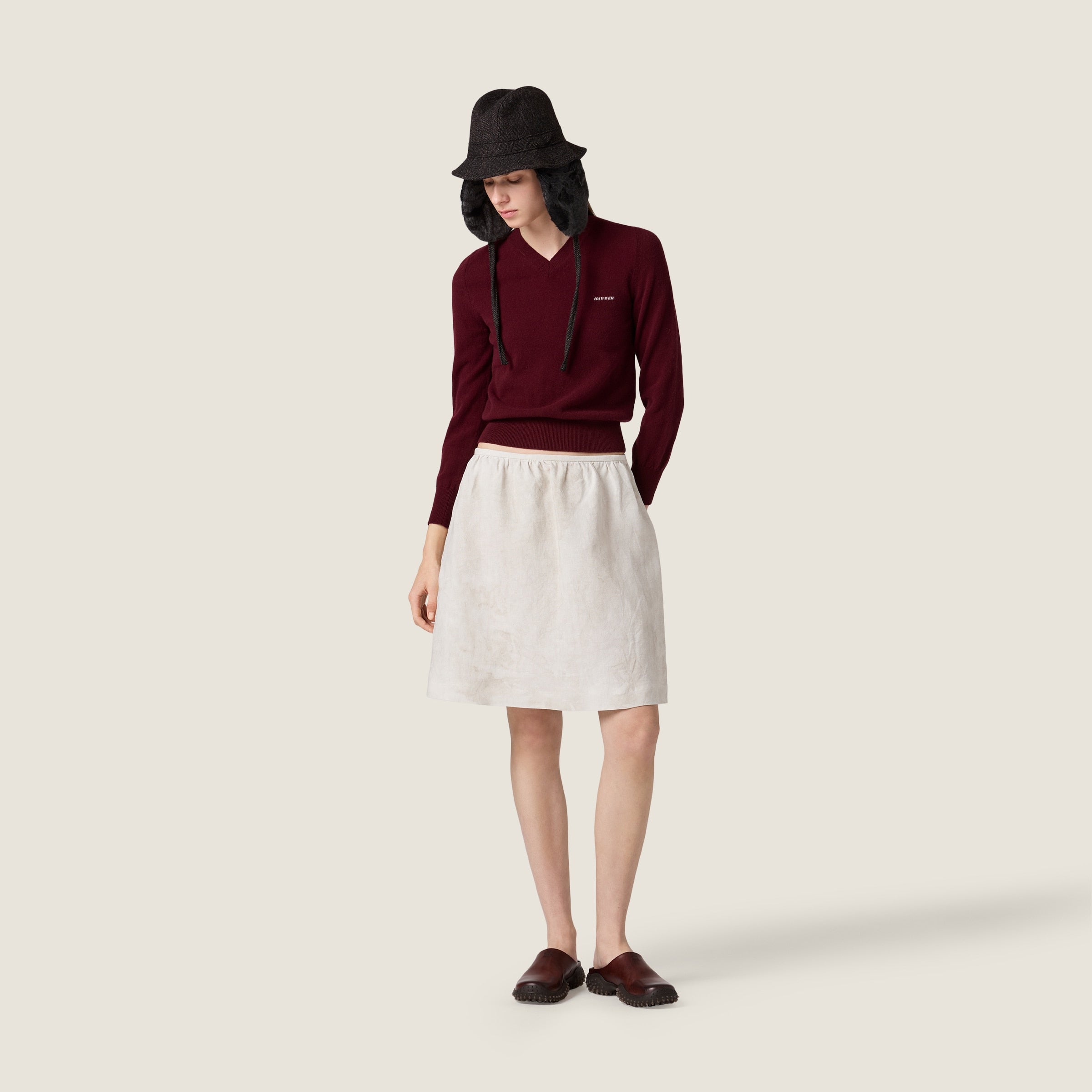 V-neck wool cardigan