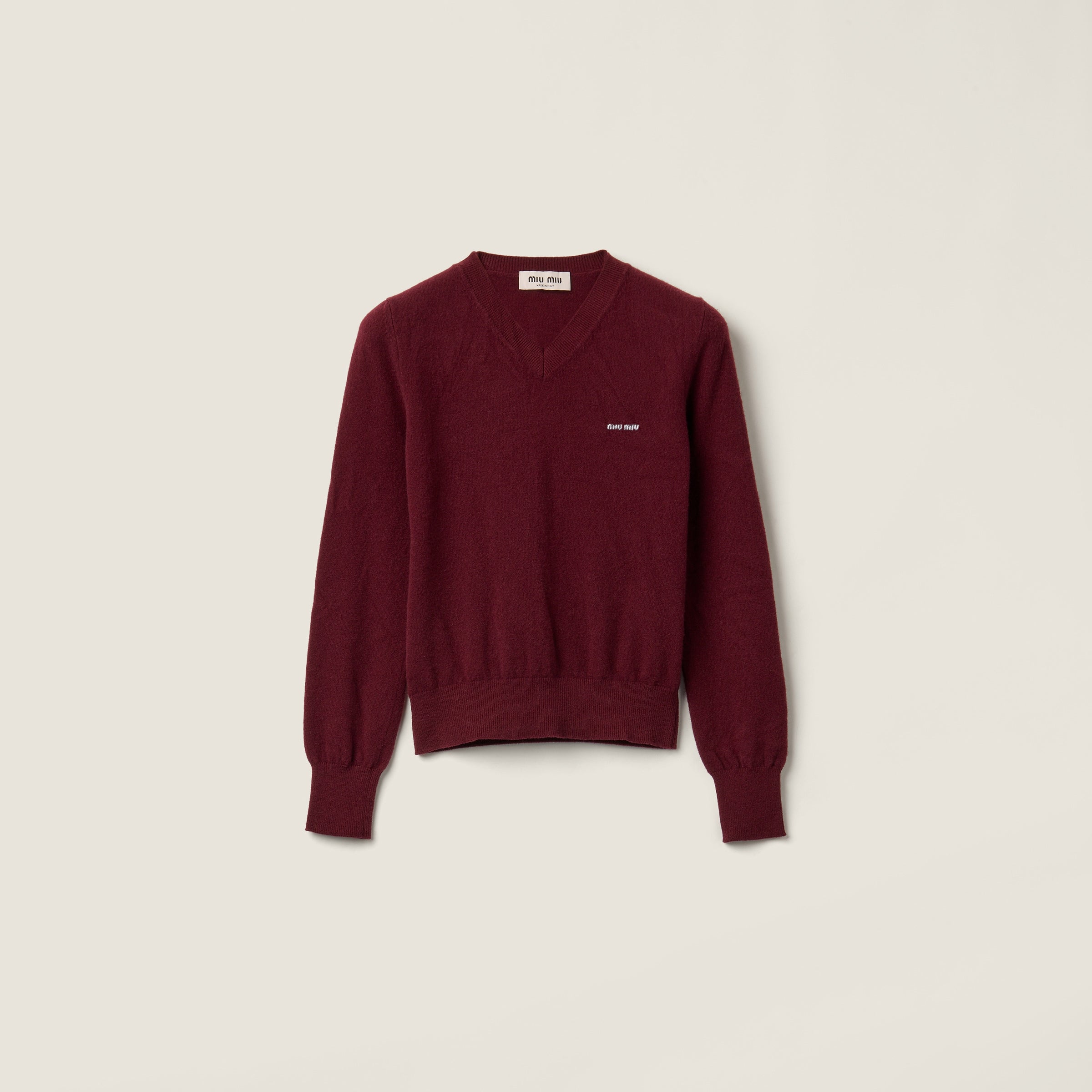 V-neck wool cardigan
