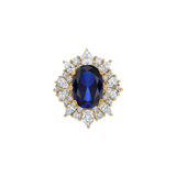 Dorsey - HOUGHTON RING IN LAB BLUE SAPPHIRE AND MOISSANITE, GOLD VERMEIL
