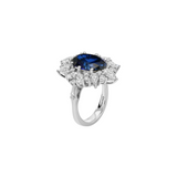 Dorsey - HOUGHTON RING IN LAB BLUE SAPPHIRE AND MOISSANITE, STERLING SILVER