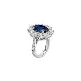 Dorsey - SPENCER RING IN LAB BLUE SAPPHIRE AND MOISSANITE, STERLING SILVER