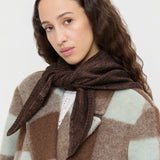 Loeffler Randall - Monty Brown Wool Knit Bandana